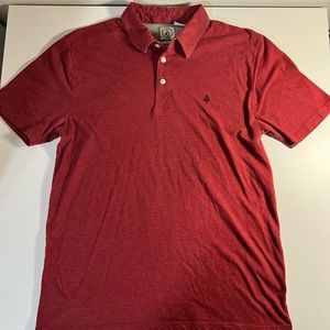 Volcom Polo Golf Shirt Men's Size Medium Red